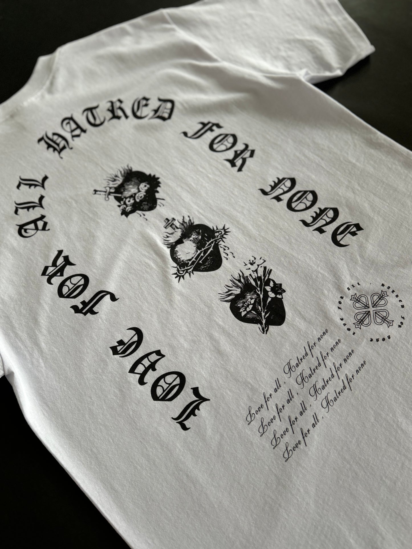 LOVE FOR ALL "HEAVYWEIGHT" TEE IN WHITE