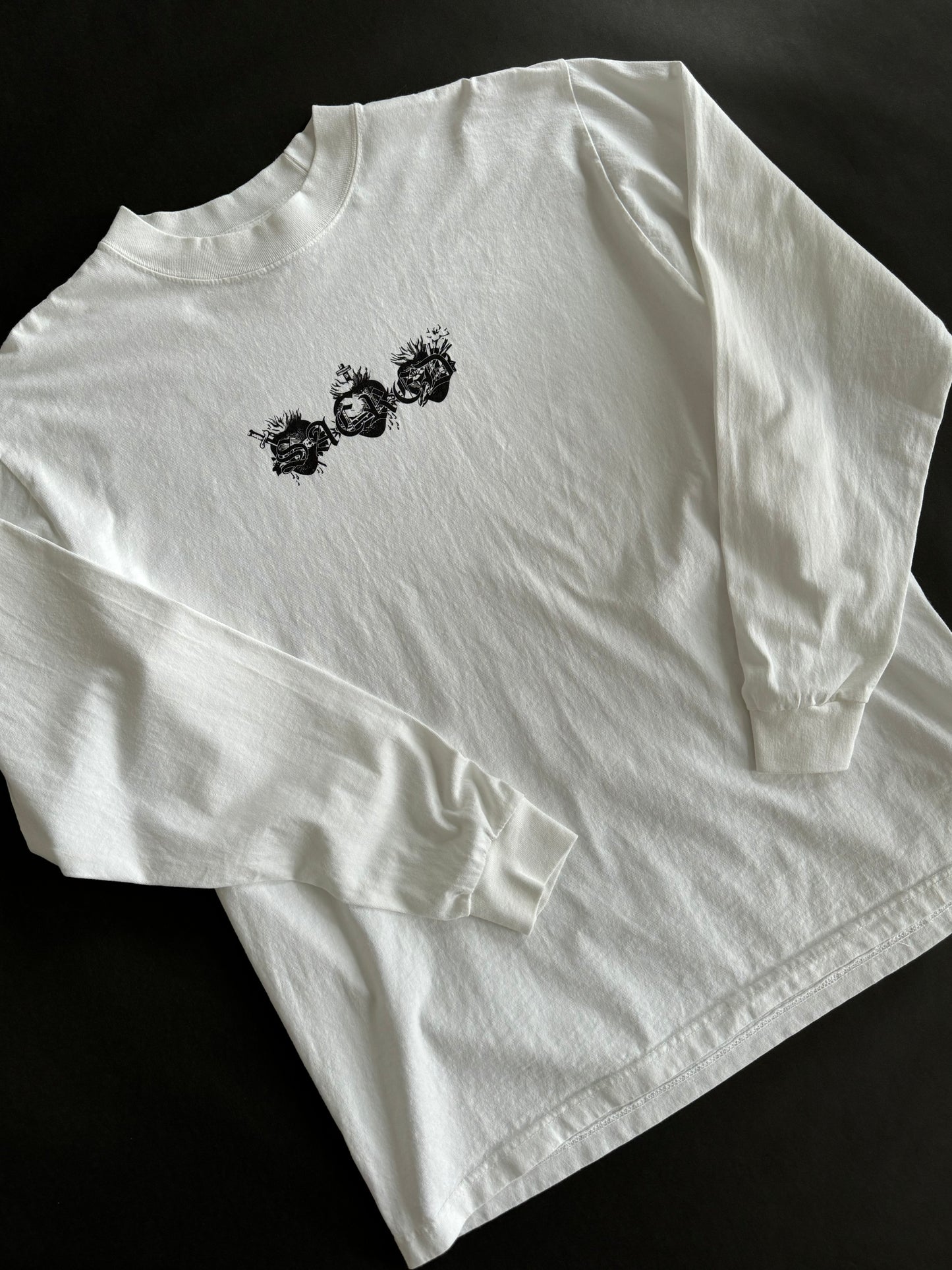 LOVE FOR ALL "HEAVYWEIGHT" LONG SLEEVE IN WHITE