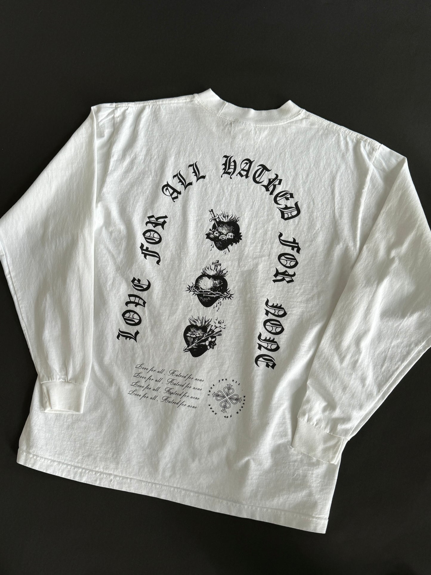 LOVE FOR ALL "HEAVYWEIGHT" LONG SLEEVE IN WHITE