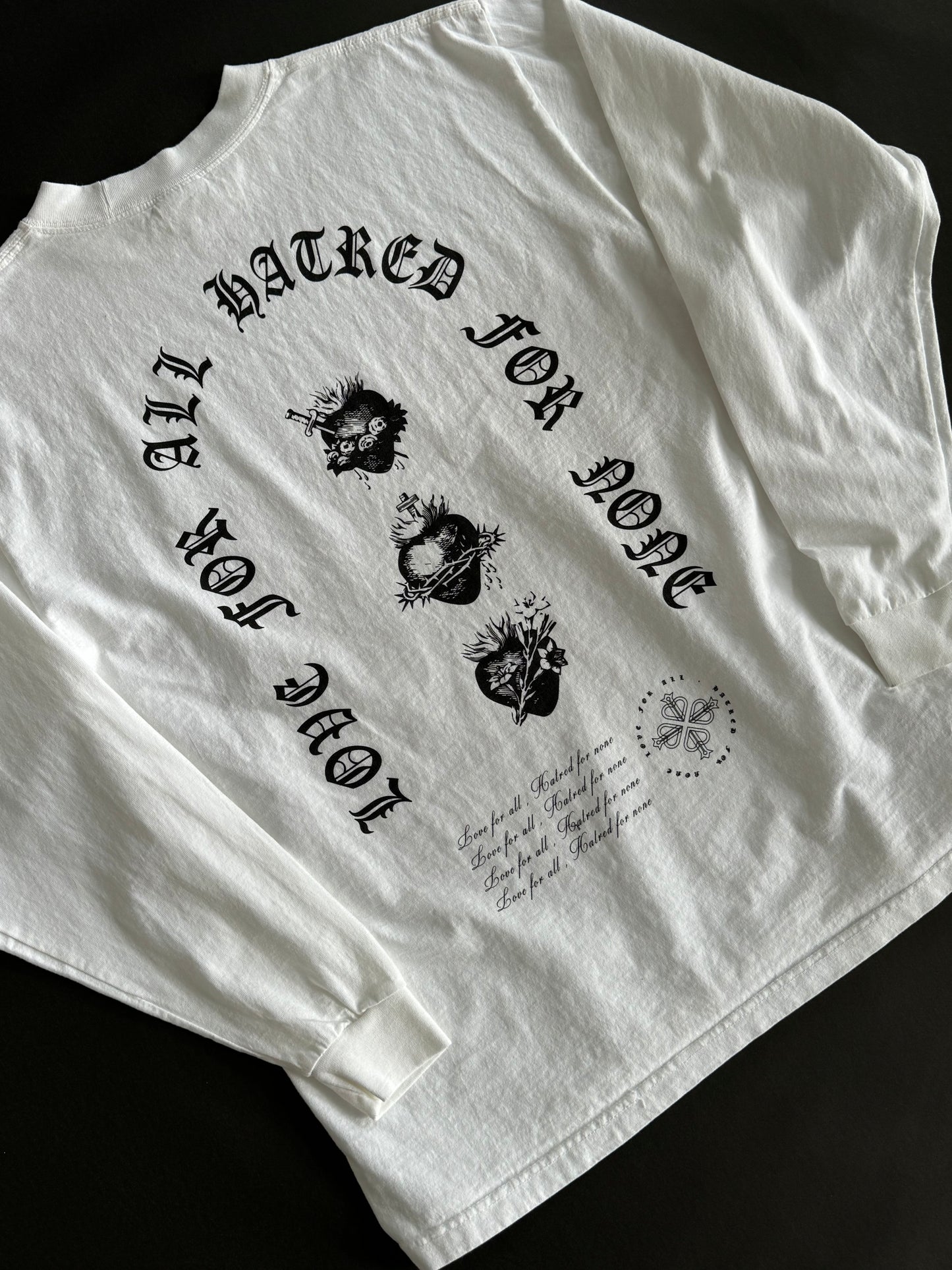 LOVE FOR ALL "HEAVYWEIGHT" LONG SLEEVE IN WHITE