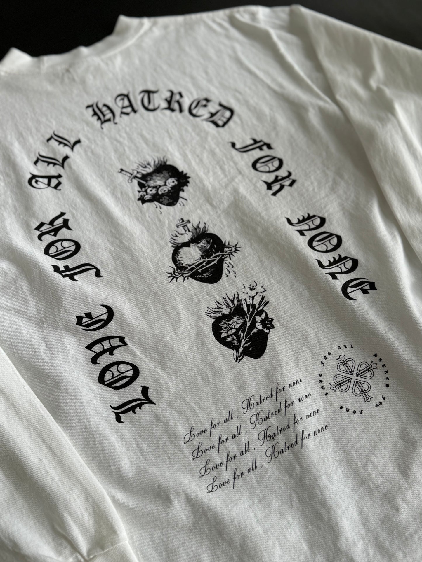 LOVE FOR ALL "HEAVYWEIGHT" LONG SLEEVE IN WHITE