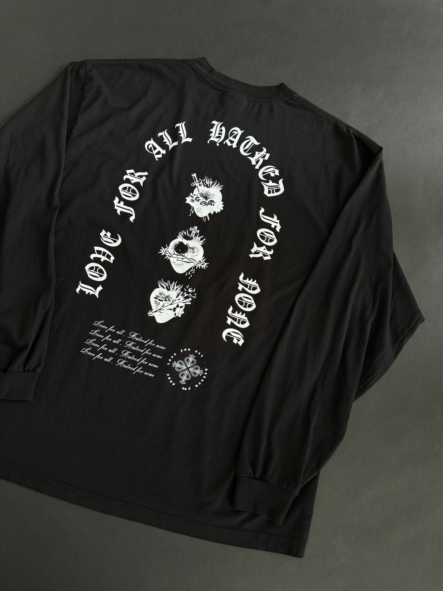 LOVE FOR ALL "HEAVYWEIGHT" LONG SLEEVE IN BLACK